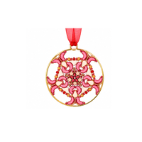 Orion Star ornament beading kit in Cherry with pink, cream, red and gold beads