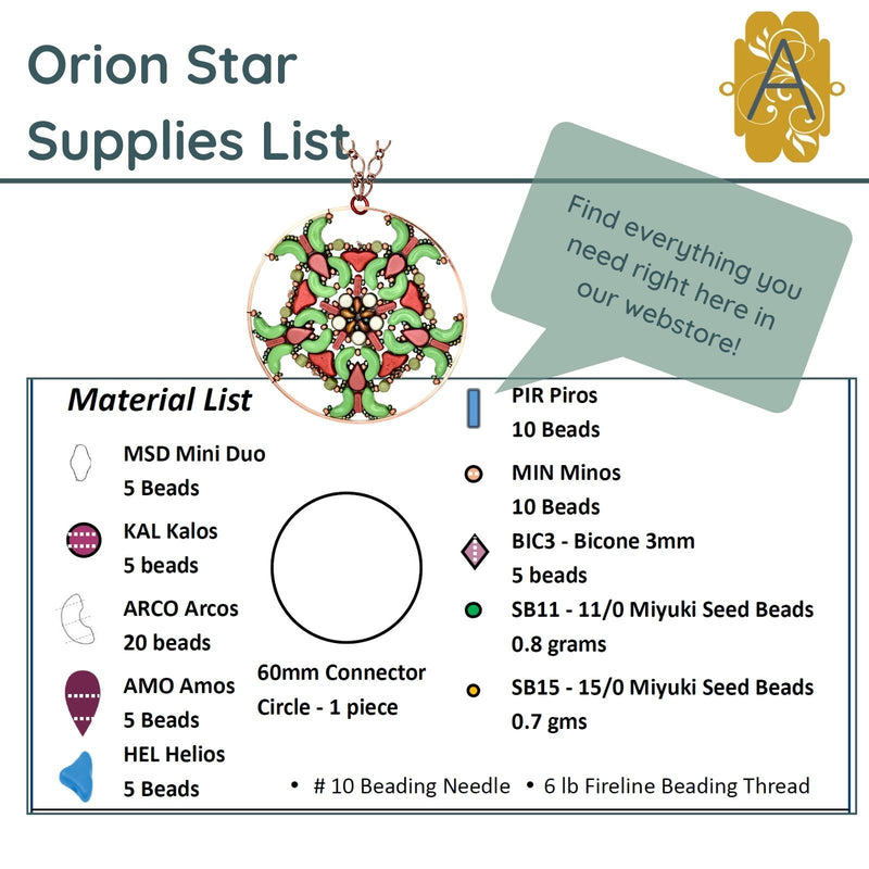 Orion Star Ornament Complete Bead Kit - The Argus Collection