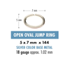 Oval Jump Rings, 18 gauge, 5x7mm O.D. 36 Pieces