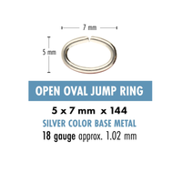 Oval Jump Rings, 18 gauge, 5x7mm O.D. 36 Pieces
