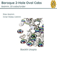 Baroque 2-hole 8x6mm Oval Cabochons, 4 colors - The Argus Collection