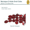 Baroque 2-hole 8x6mm Oval Cabochons, 4 colors - The Argus Collection