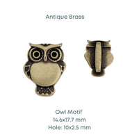 Owl Sliders for 10mm Flat Leather, 3 Finishes