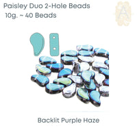 Paisleyduo 2-hole Beads, Crystal Full Collection, 8 Colors - The Argus Collection