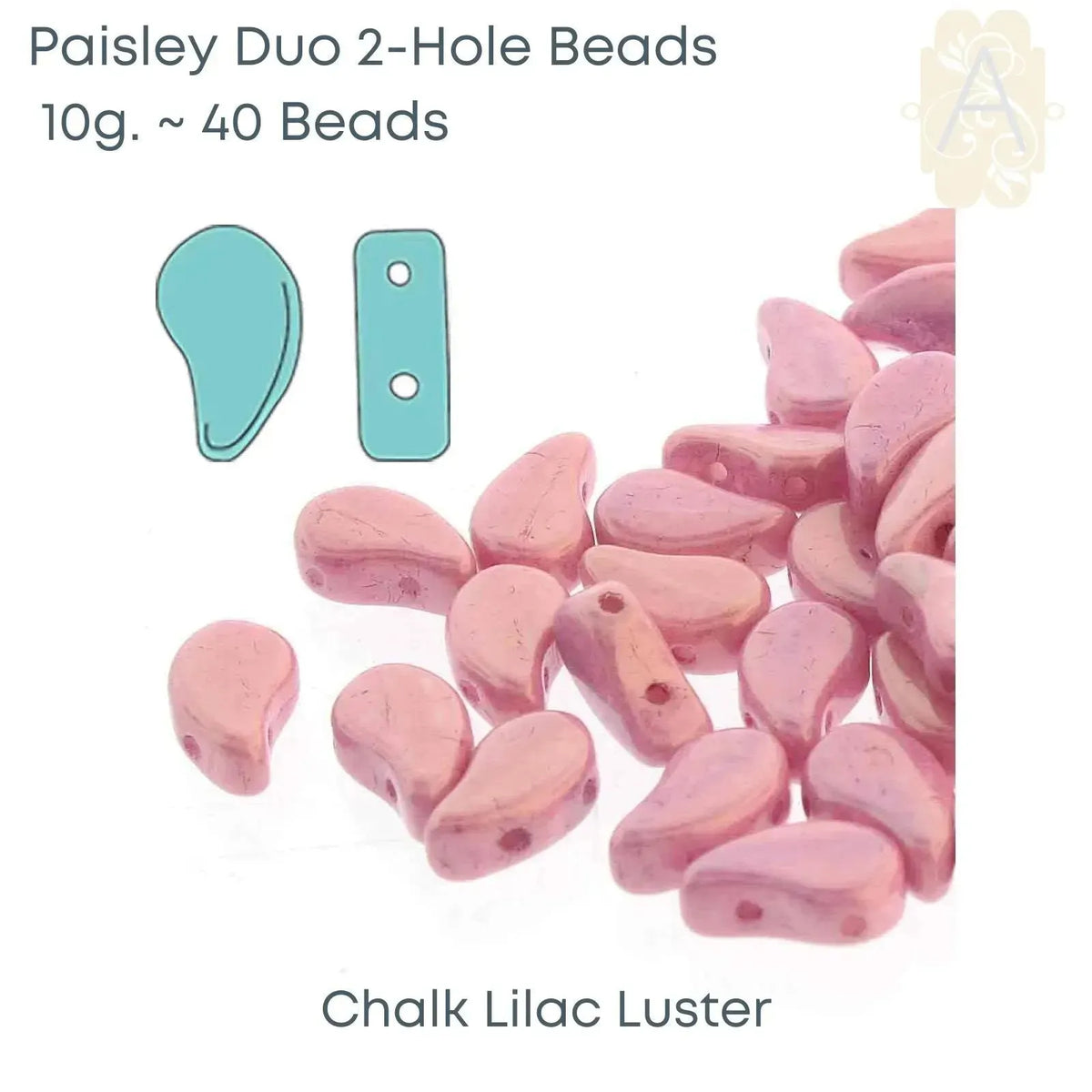 Paisleyduo Beads, 10g, Chalk Collection, 12 Colors - The Argus Collection