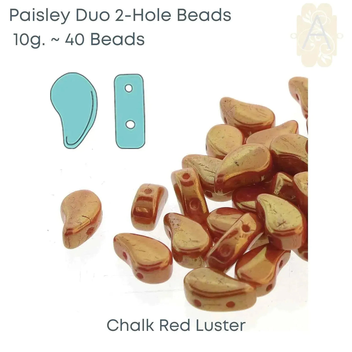 Paisleyduo Beads, 10g, Chalk Collection, 12 Colors - The Argus Collection