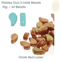 Paisleyduo Beads, 10g, Chalk Collection, 12 Colors - The Argus Collection