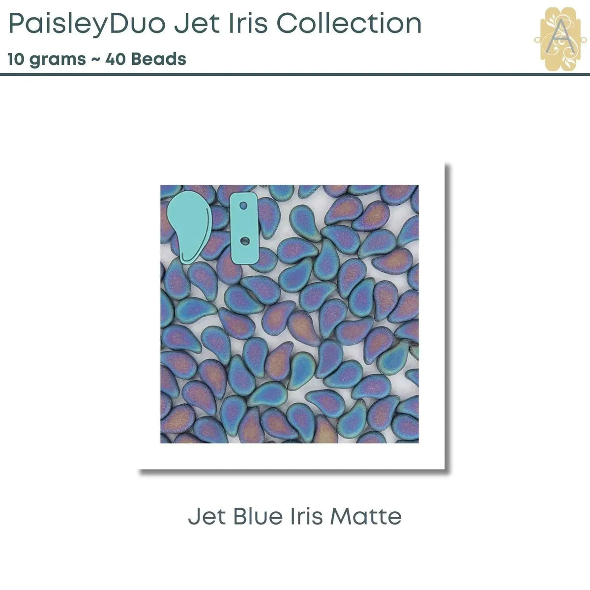 Paisleyduo beads, 10g., Jet Iris Collection, 10 Colors - The Argus Collection