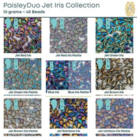 Paisleyduo beads, 10g., Jet Iris Collection, 10 Colors - The Argus Collection