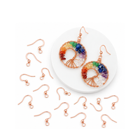 Rose gold Sophisti French hook earring wires shown with handmade tree of life earrings