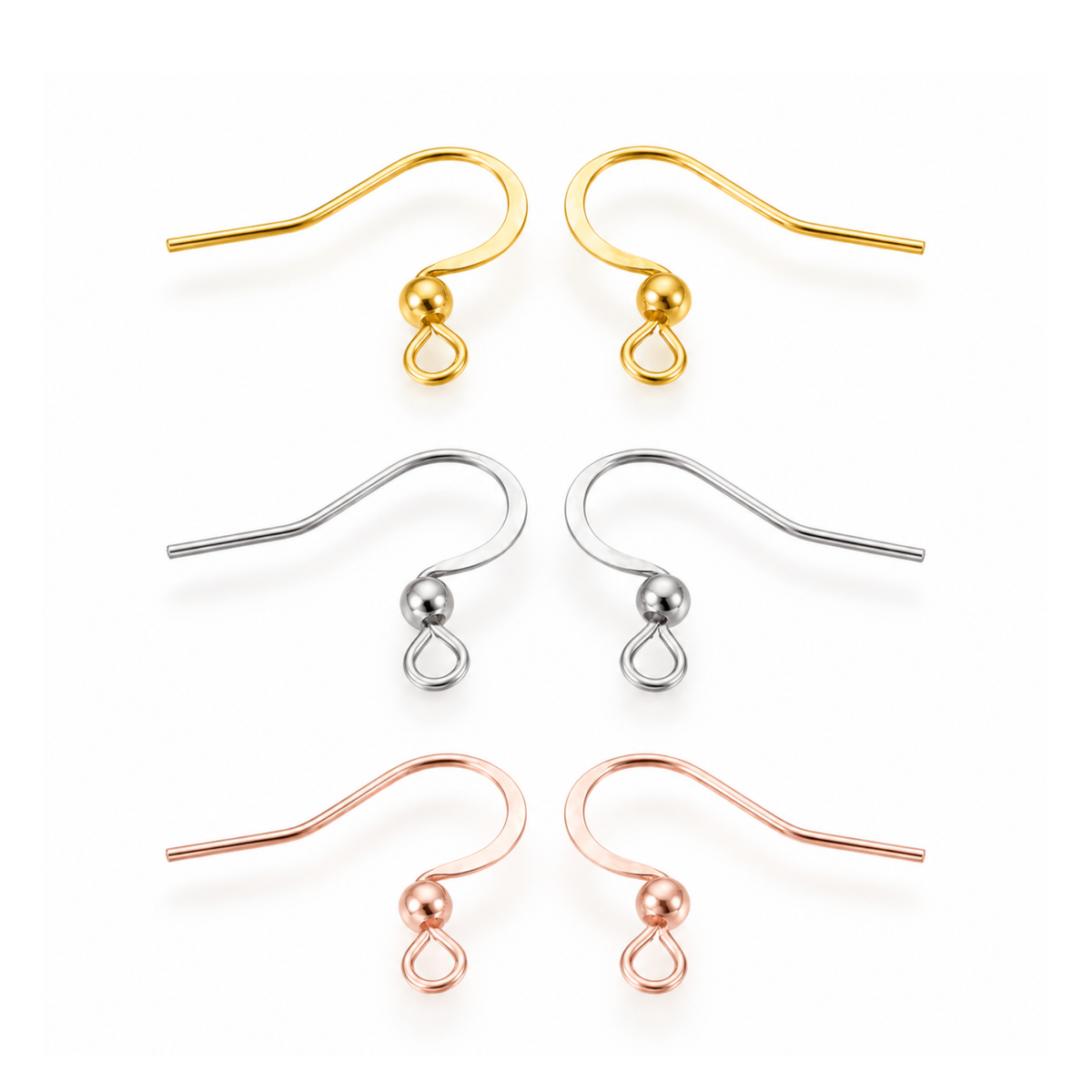 Sophisti French hook earring wires in gold, stainless steel and rose gold finishes