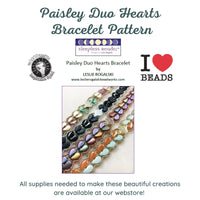 Paisley Duo Hearts Bracelet Pattern by Leslie Rogalski - Paisley Duo Hearts Bracelet Pattern by Leslie Rogalski - Default Title , The Argus Collection