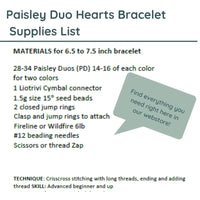 Paisley Duo Hearts Bracelet Pattern by Leslie Rogalski - Paisley Duo Hearts Bracelet Pattern by Leslie Rogalski - Default Title , The Argus Collection