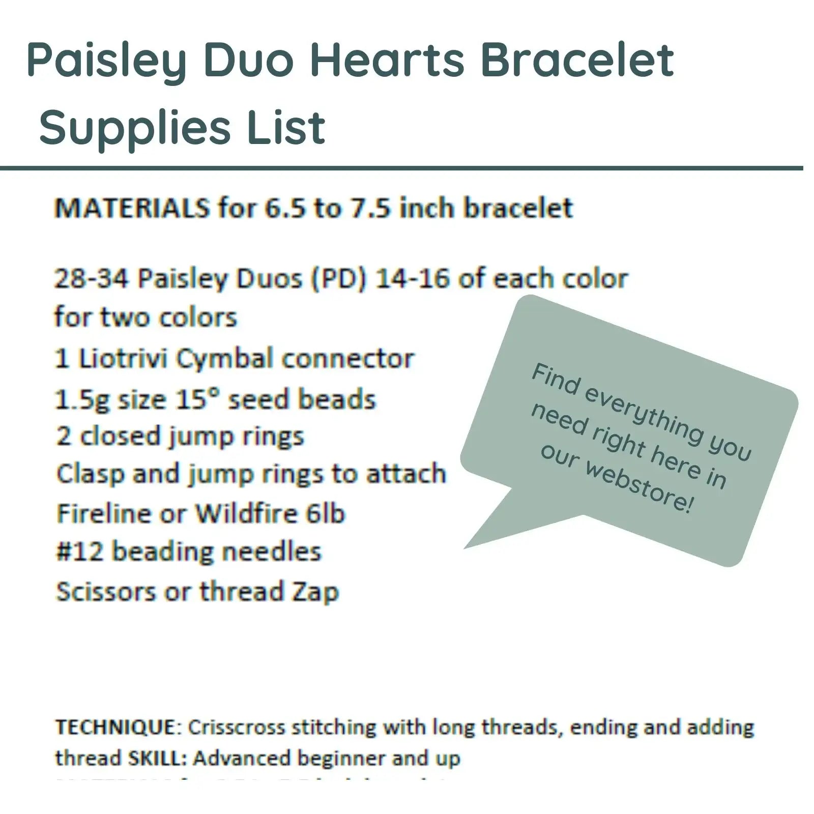 Paisley Duo Hearts Bracelet Pattern by Leslie Rogalski - Paisley Duo Hearts Bracelet Pattern by Leslie Rogalski - Default Title , The Argus Collection