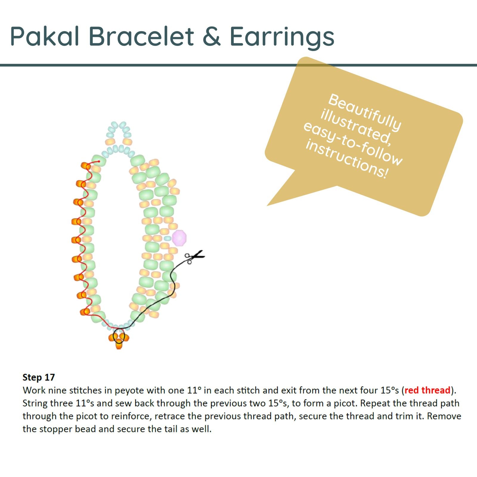 Pakal Bracelet & Earrings Pattern by Deborah Hodoyer