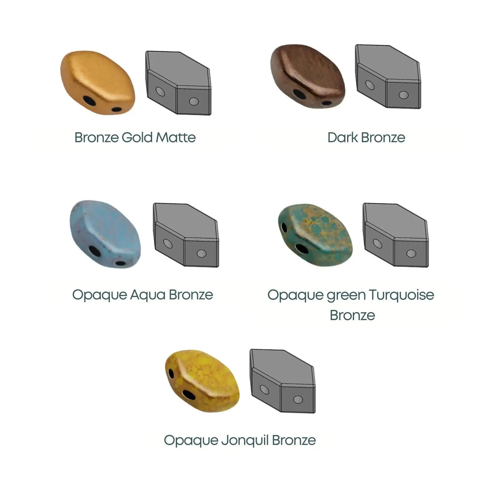 Paros Beads par Puca, Bronze, 5g - The Argus Collection