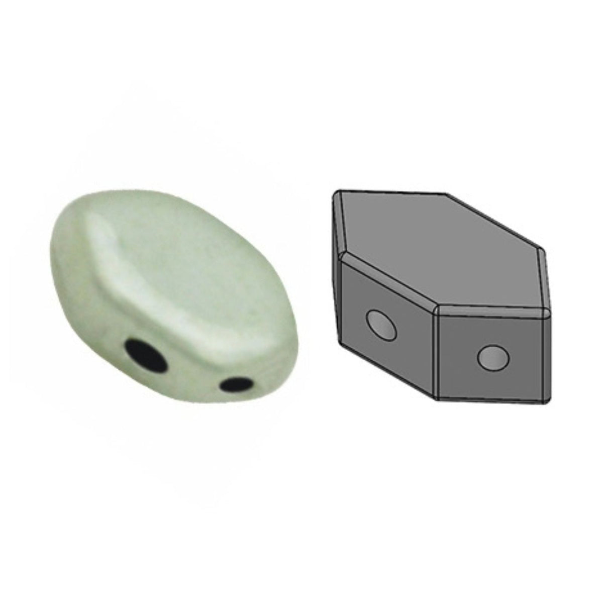 Paros Beads Light Green Ceramic Look