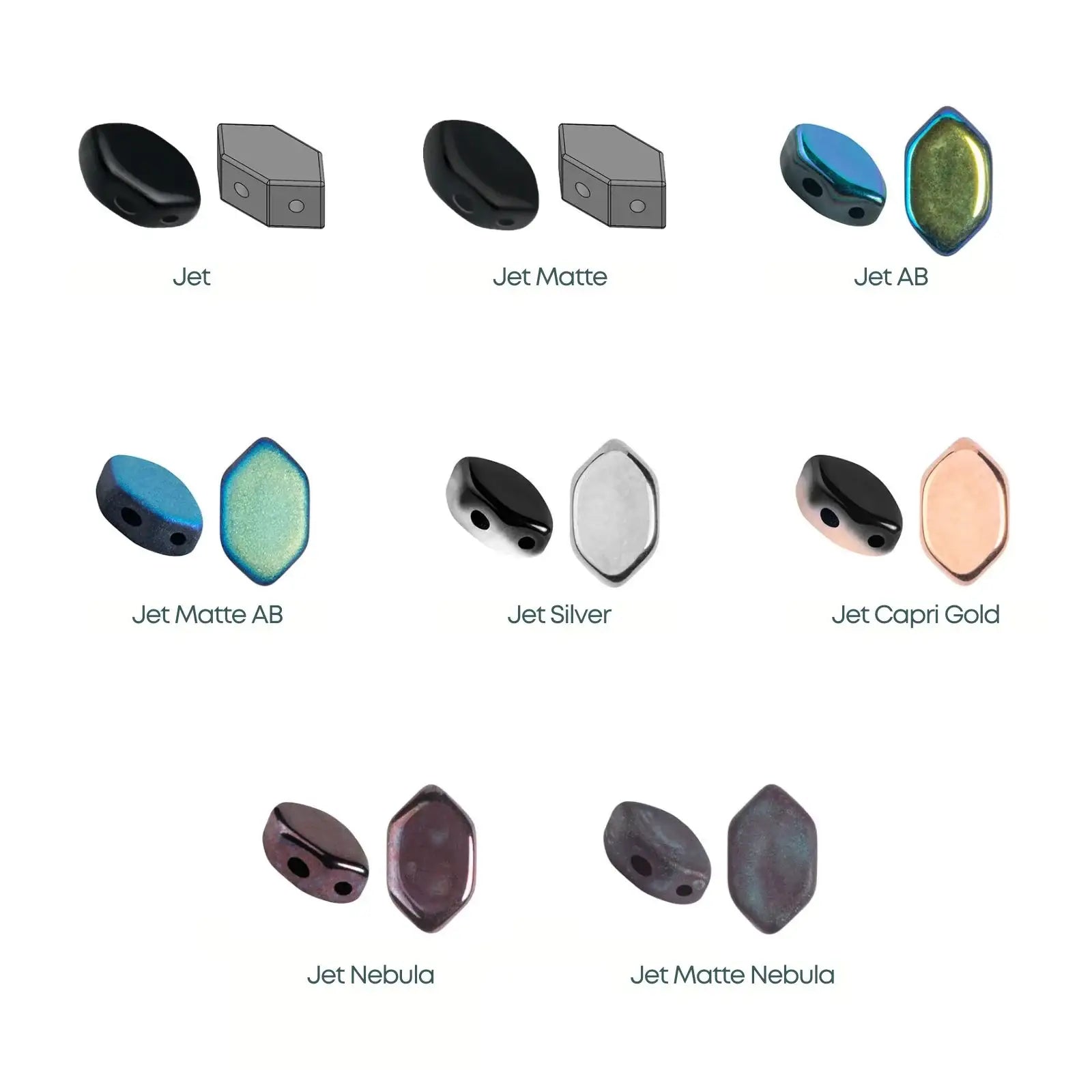 Paros Beads par Puca, Jet, 5g - The Argus Collection