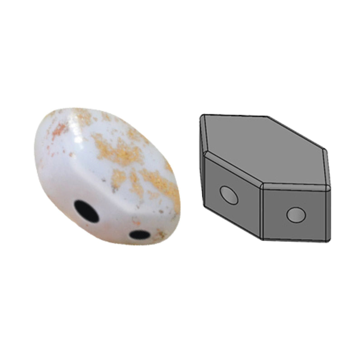 Paros Beads Opaque White Splash