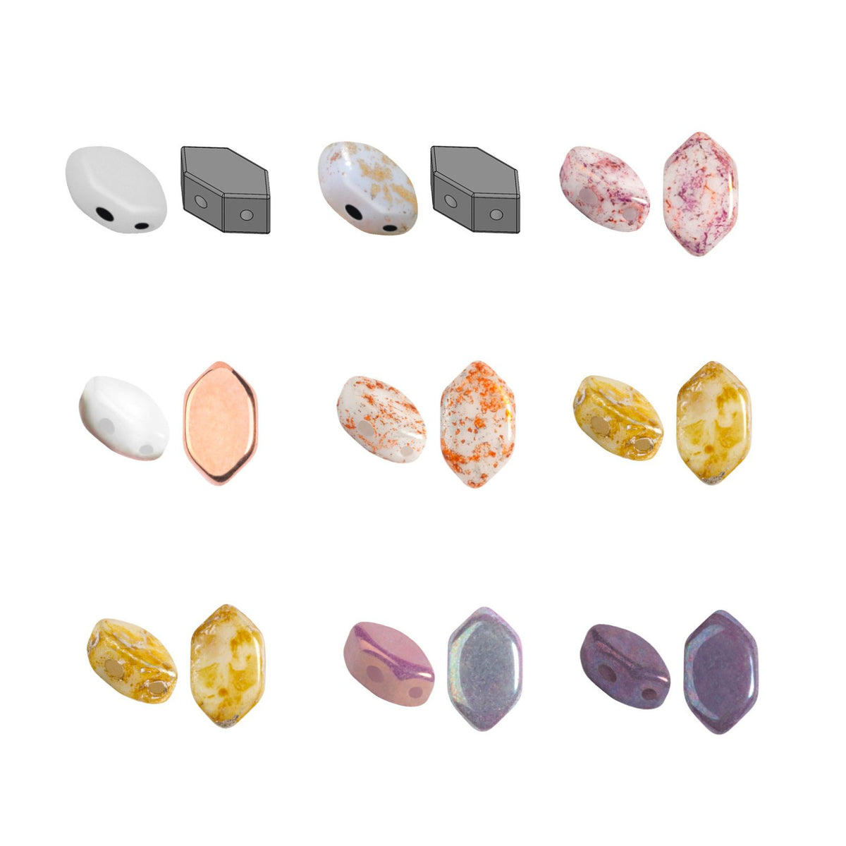 Paros Beads Opaque White Collection