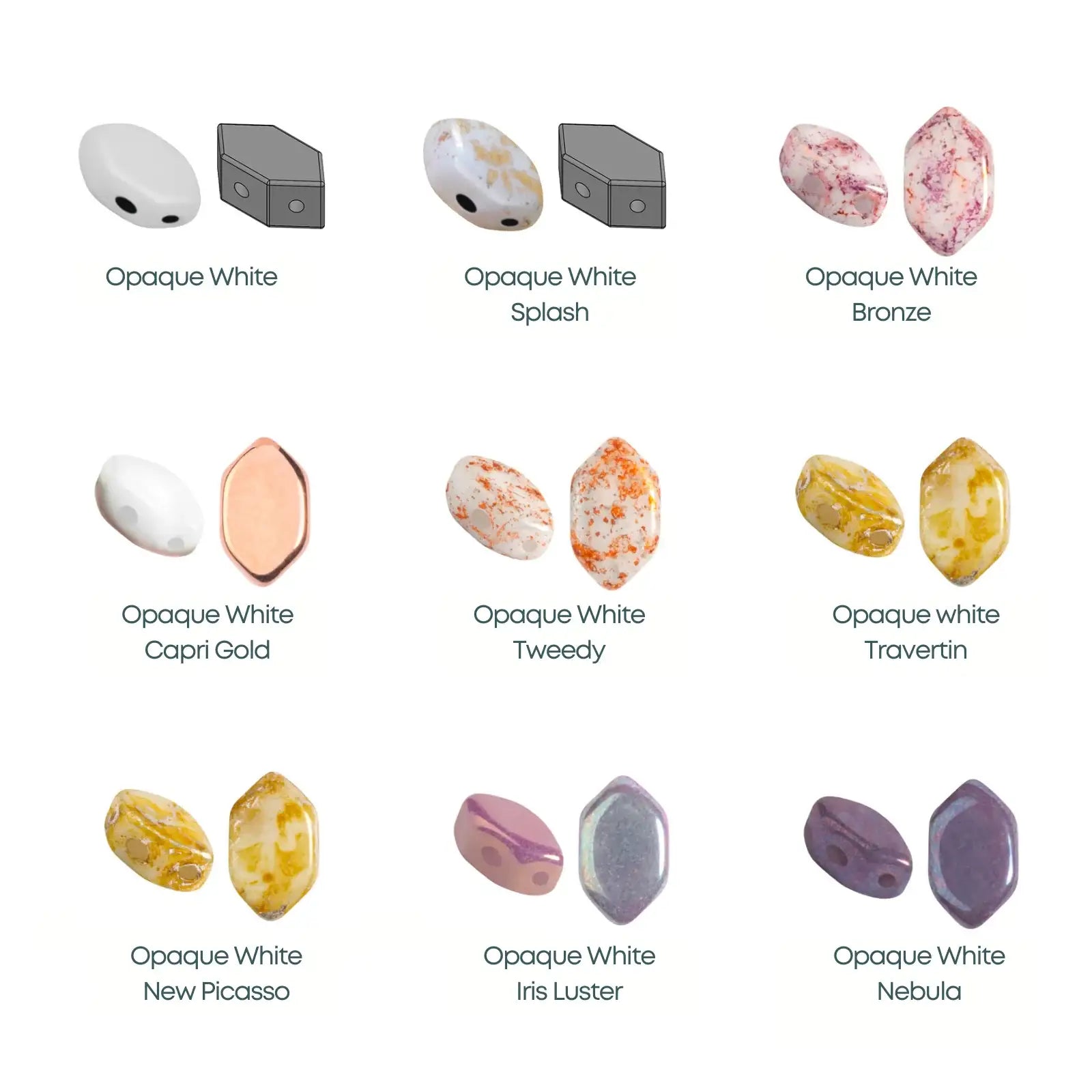 Paros Beads par Puca, White, 5g – The Argus Collection