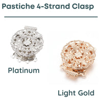 Pastiche, 4-Strand Box Clasp, Vacuum Plated, Platinum or Light Gold Finish - The Argus Collection