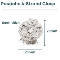 Pastiche, 4-Strand Box Clasp, Vacuum Plated, Platinum or Light Gold Finish - The Argus Collection
