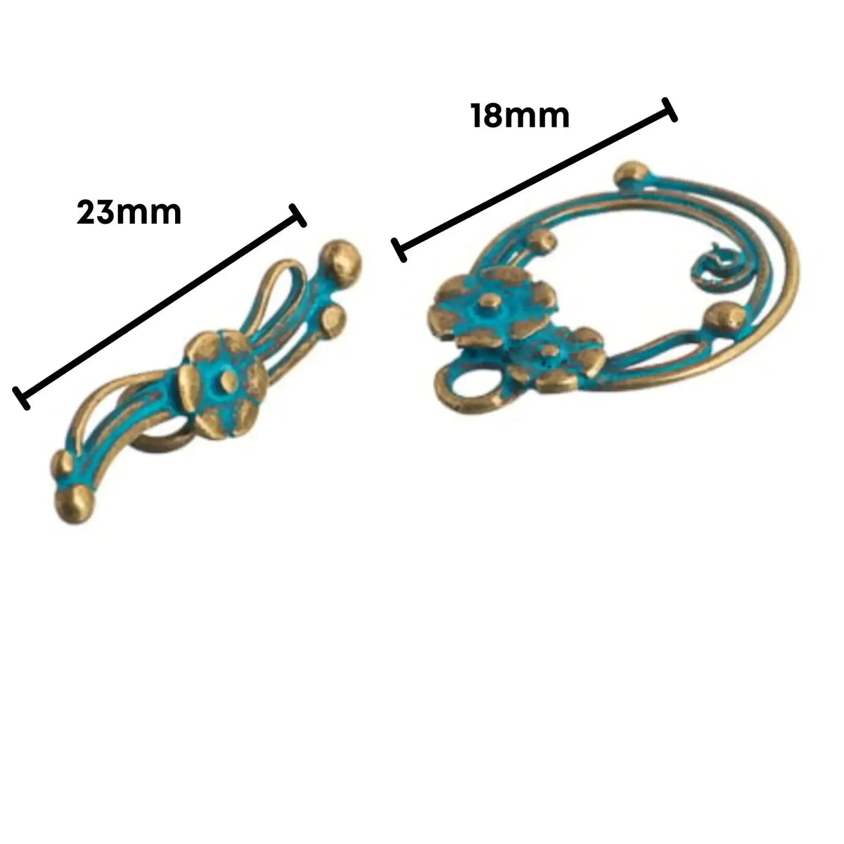Fancy Patina Flower Toggle Clasp - The Argus Collection
