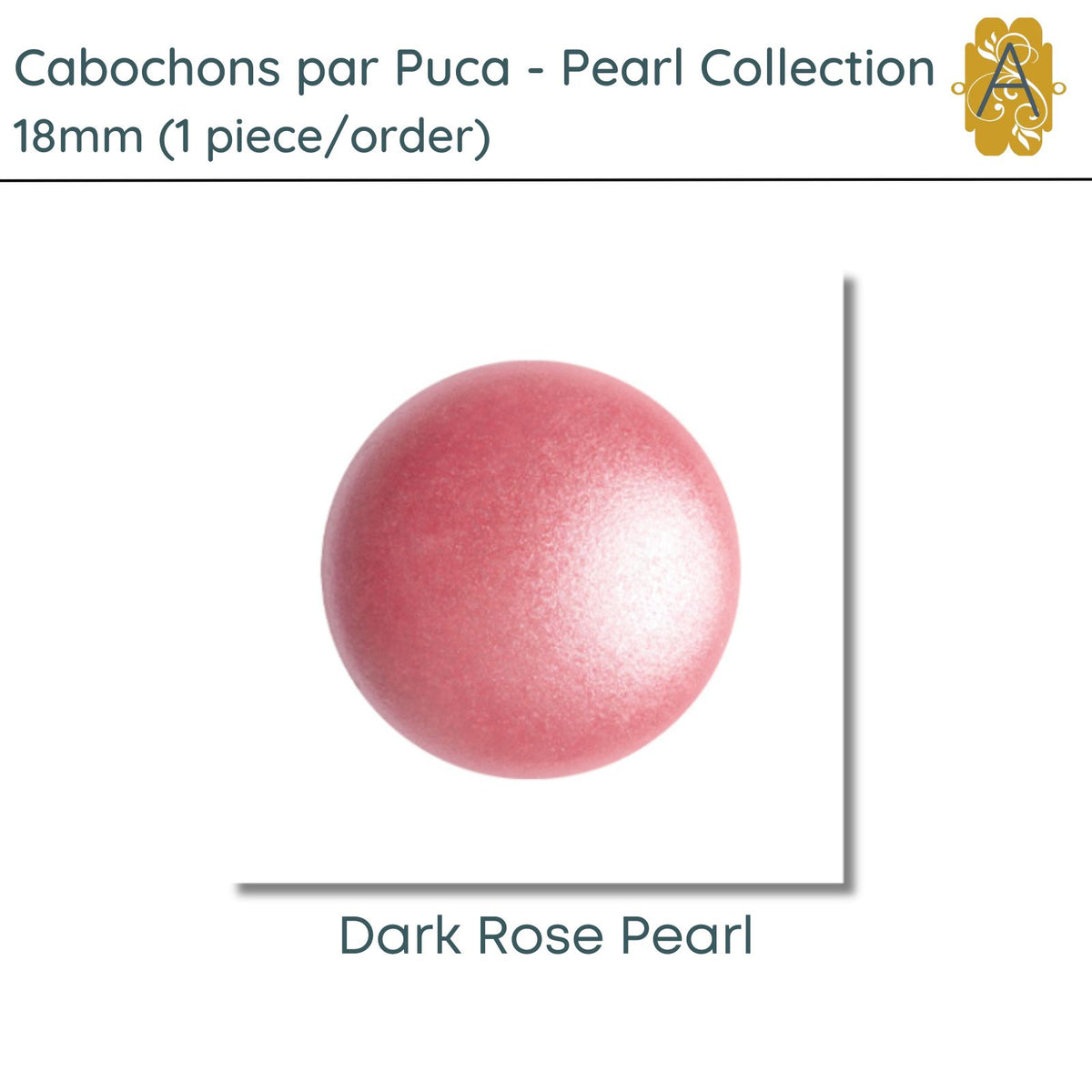 Cabochons par Puca, 18mm, Pearl II Collection, 10 Colors - The Argus Collection