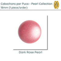 Cabochons par Puca, 18mm, Pearl II Collection, 10 Colors - The Argus Collection