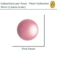 Cabochons par Puca, 18mm, Pearl II Collection, 10 Colors - The Argus Collection