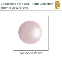 Cabochons par Puca, 18mm, Pearl II Collection, 10 Colors - The Argus Collection