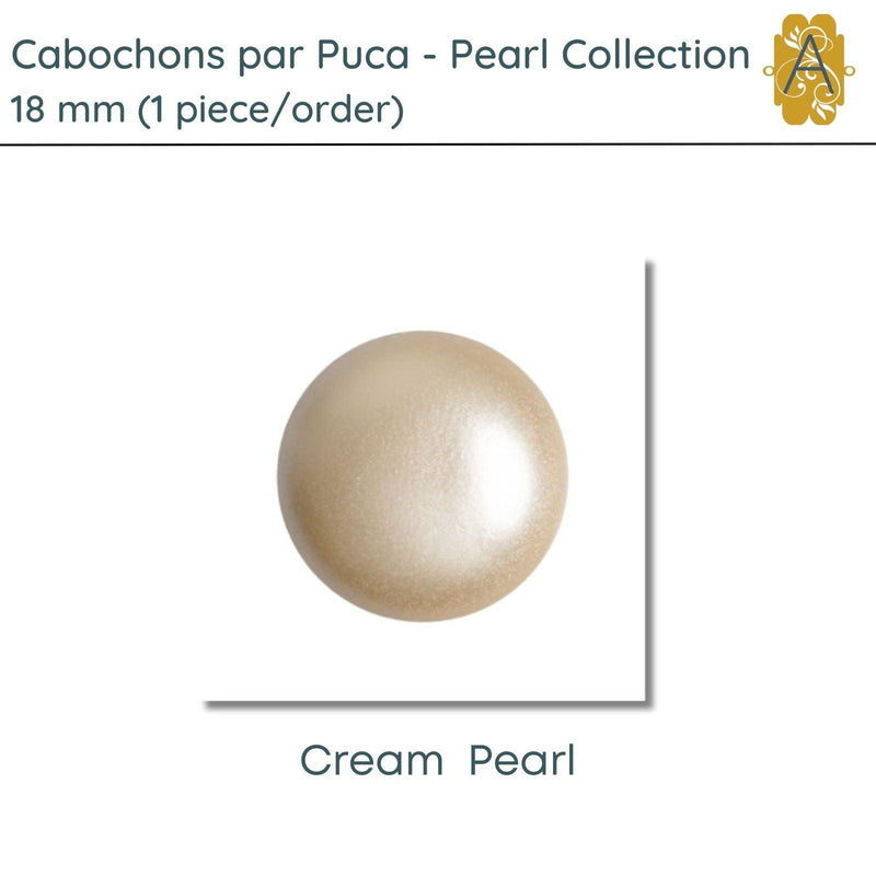 Cabochons par Puca, 18mm, Pearl Collection, 6 Colors - The Argus Collection