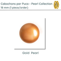 Cabochons par Puca, 18mm, Pearl Collection, 6 Colors - The Argus Collection