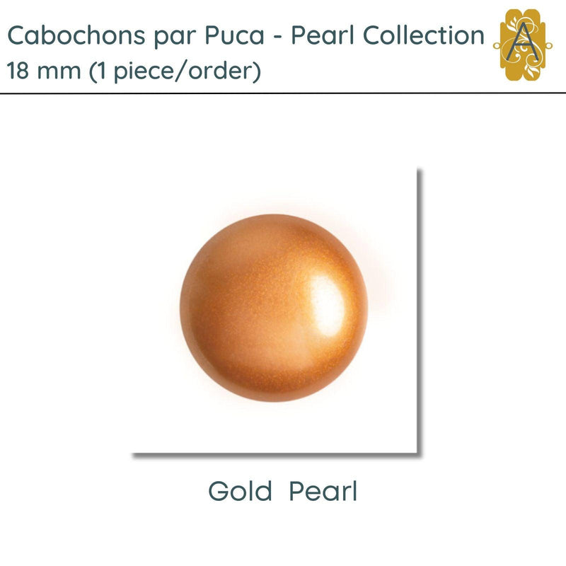 Cabochons par Puca, 18mm, Pearl Collection, 6 Colors - The Argus Collection