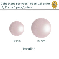 Cabochons par Puca, 18mm or 25mm, Pearl II Collection, 10 Colors - The Argus Collection