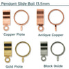 Pendant Slide Bail, Rope, Cord, Kumihimo, 13.5mm, 2 Pieces - The Argus Collection