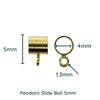 Pendant Slide Bail, Rope, Cord, Lace, Kumihimo, Gold, 3 Sizes - The Argus Collection