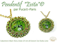 Cabochons par Puca, 18mm, Black Stony Collection, 10 Colors - The Argus Collection