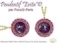Cabochons par Puca, 18mm, Black Stony Collection, 10 Colors - The Argus Collection