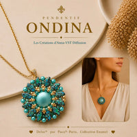 PendentifOndina-DelosEnamelTurquoise-LesCreationsd_Anna - The Argus Collection