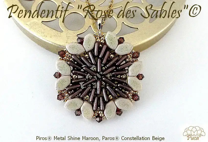 Desert Rose Pendant Pattern par Puca - The Argus Collection