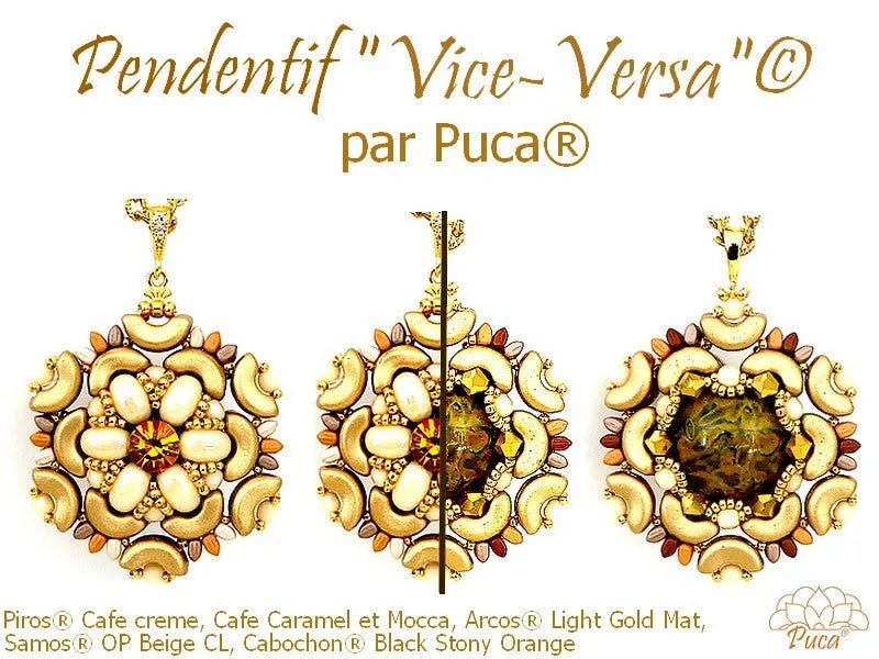 Vice Versa 2-Sided Pendant Pattern par Puca® - The Argus Collection
