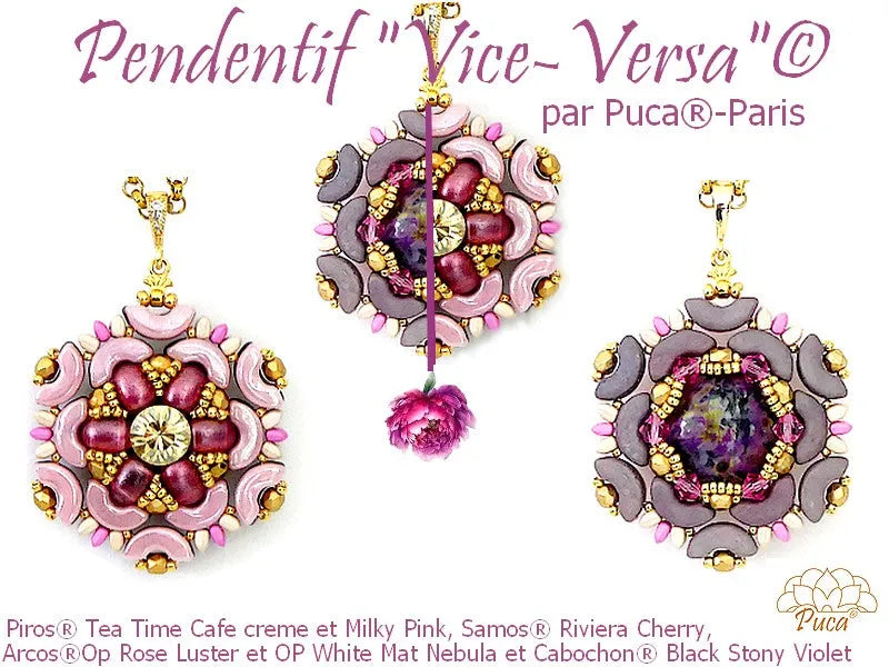 Vice Versa 2-Sided Pendant Pattern par Puca® - The Argus Collection