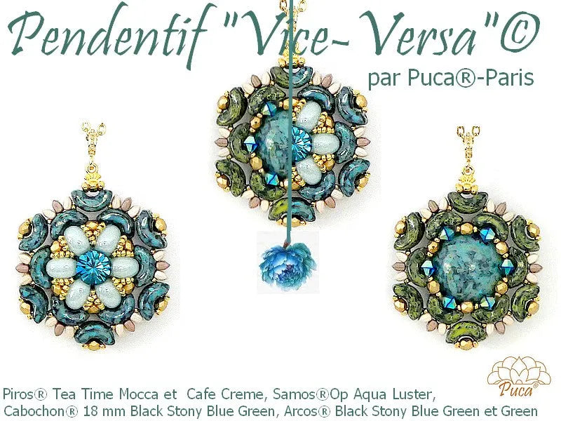 Vice Versa 2-Sided Pendant Pattern par Puca® - The Argus Collection