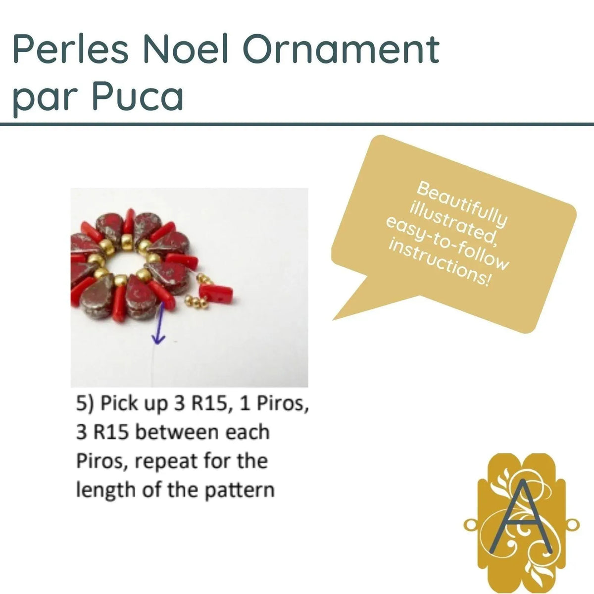 Perles Noel Ornament Pattern par Puca - The Argus Collection