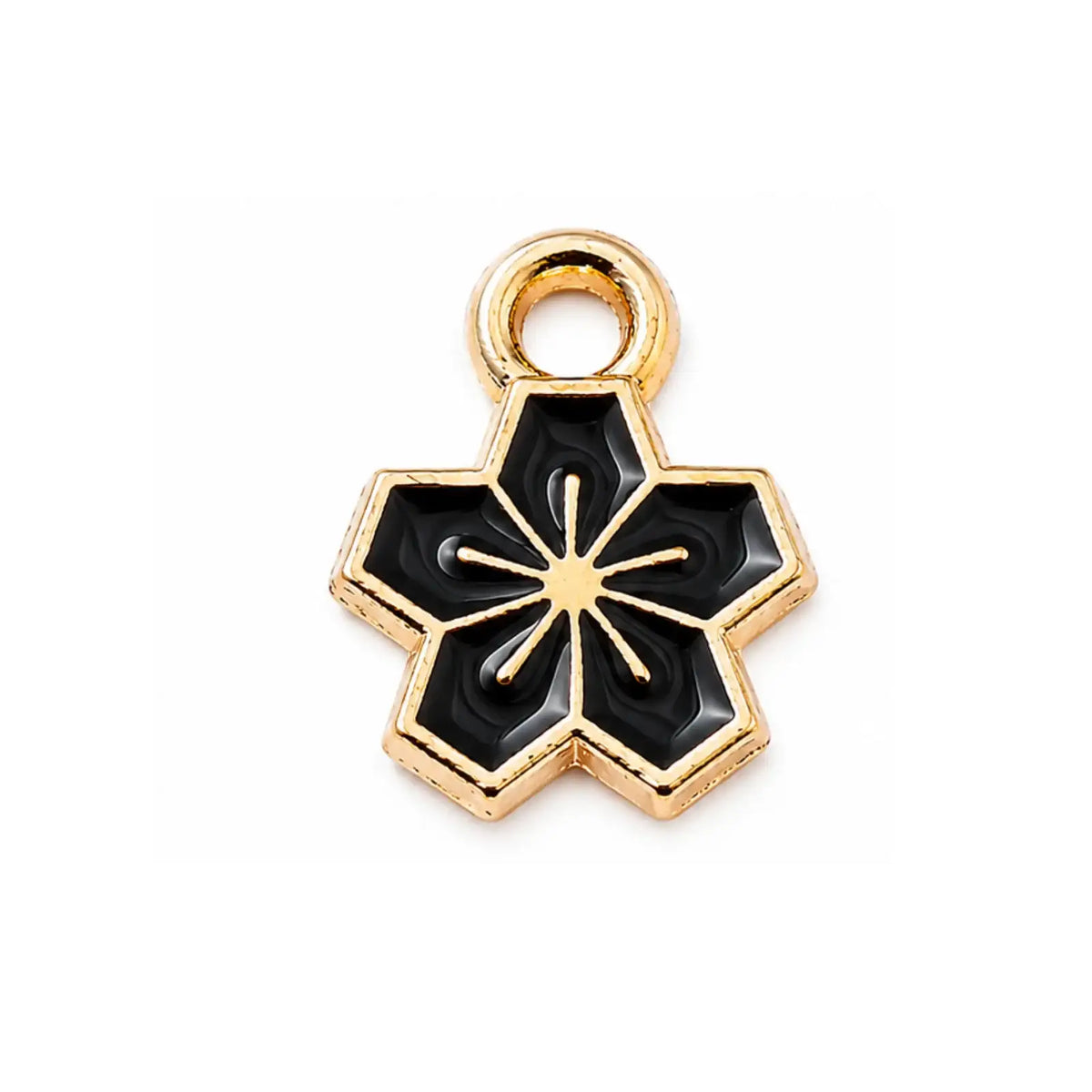 PetiteBlossomEnamelCharm-Black - The Argus Collection