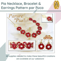 Pia Necklace, Bracelet & Earrings Pattern Par Puca - The Argus Collection