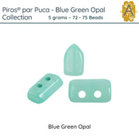 Piros® par Puca®, Blue Green Opal Collection, 5g. ~72-75 Beads - The Argus Collection