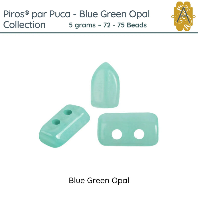 Piros® par Puca®, Blue Green Opal Collection, 5g. ~72-75 Beads - The Argus Collection